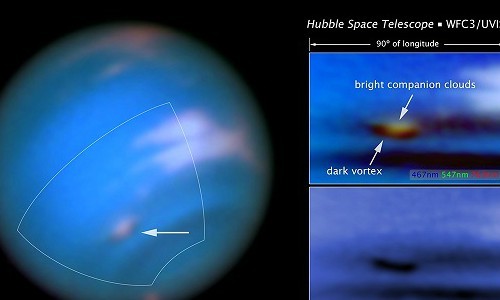 Bão khổng lồ trên sao Hải vương lọt tầm ngắm của Hubble