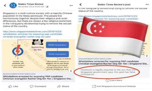 Facebook phải đính chính tin giả theo lệnh chính phủ Singapore