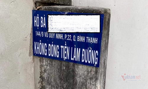 TP.HCM: Chủ hộ bị bêu tên vì không đóng 3 triệu làm đường