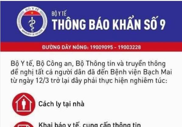 Thông báo khẩn từ 3 Bộ Y tế, Công An, TT&TT về người dân đã đến BV Bạch Mai