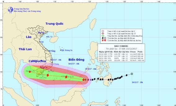 Bão Tembin hướng đến đồng bằng sông Cửu Long, có thể mạnh “khủng khiếp”