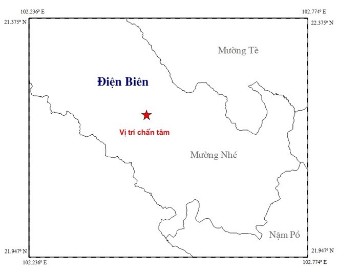 Động đất ở Điện Biên 4,7 độ Richter 