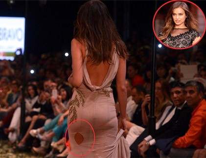 Bồ CR7 - Irina Shayk rách váy trên sàn catwalk