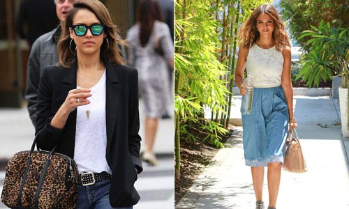 Học cách phối đồ street style của Jessica Alba