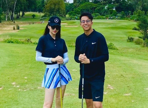 Hương Giang đánh golf cùng Matt Liu, ra mắt hội bạn thân đại gia