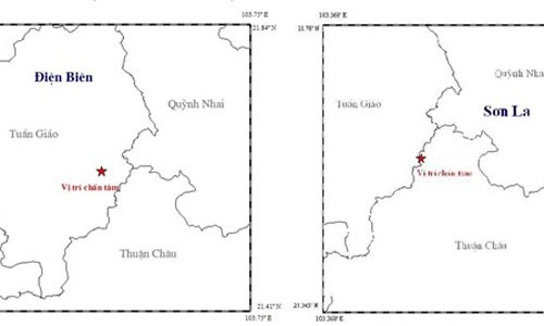 Tây Bắc xảy ra hai trận động đất liên tiếp