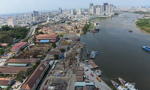 Nhộn nhịp công trường nhà ga metro ngầm Ba Son