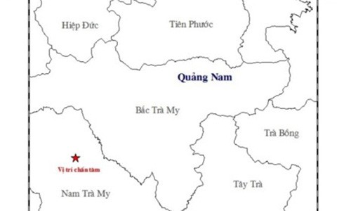 Quảng Nam: Động đất 2,7 độ Richter ở Nam Trà My