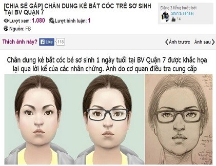 Cư dân mạng truy tìm mẹ mìn bắt cóc trẻ sơ sinh