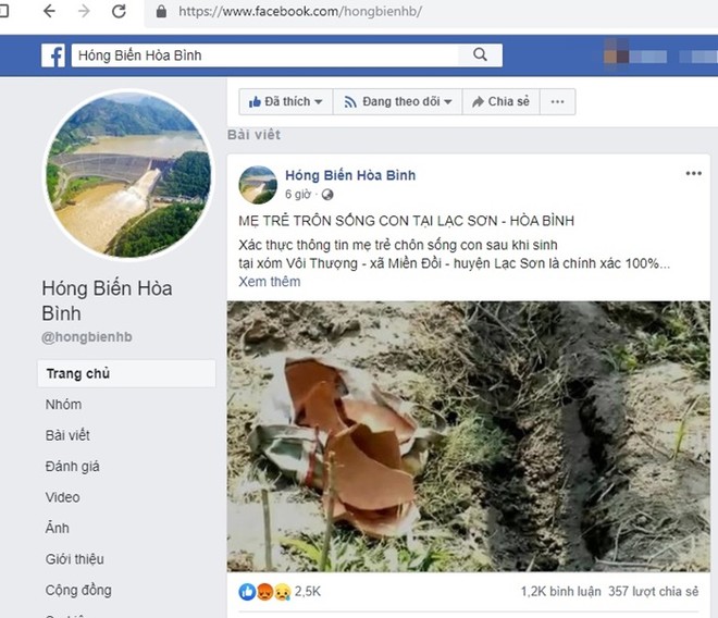 Xử phạt trang Facebook đăng thông tin mẹ “chôn sống” con sai sự thật 