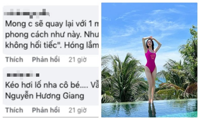 Diện đồ tắm nóng bỏng nhưng Hương Giang lại bị soi "sống ảo" hơi lố