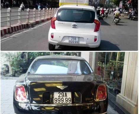 Hà Nội: Bentley “ăn cắp” biển ngũ quý 9 của KIA Morning?