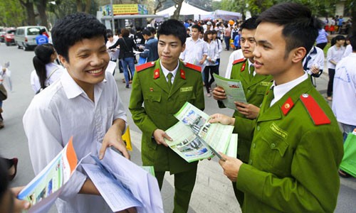 Điểm chuẩn 6 trường đại học, học viện CAND năm 2014