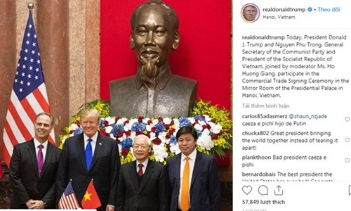 Vietjet Air xuất hiện trên Instagram của Tổng thống Donald Trump