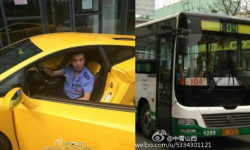 Tài xế xe bus cưỡi Lamborghini đi làm gây choáng váng