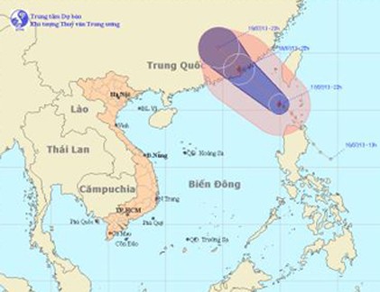 Bão số 4 đi vào khu vực Đông Bắc biển Đông