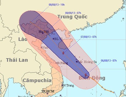 Bão số 6 sẽ di chuyển dọc ven biển Trung Bộ