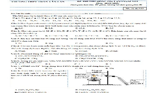 Đề thi thử THPT quốc gia 2015 môn Hóa học tỉnh Nam Định và đáp án