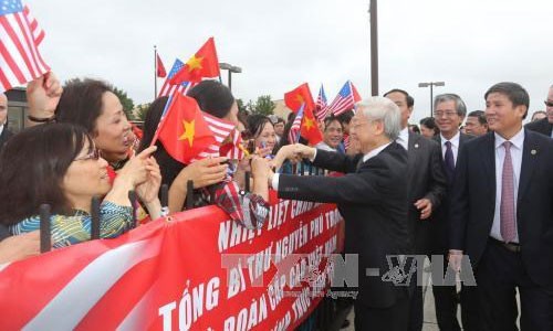 Những hình ảnh đầu tiên của TBT Nguyễn Phú Trọng trên đất Mỹ