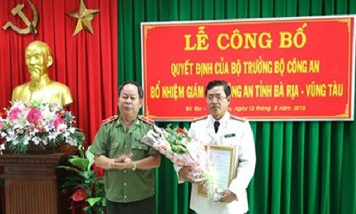 Bổ nhiệm Giám đốc Công an tỉnh Bà Rịa-Vũng Tàu