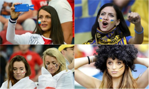 Bóng hồng khoe sắc tô điểm khán đài Euro 2016 