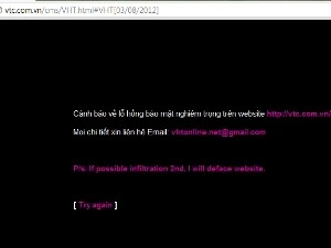Hacker cảnh báo lỗ hổng bảo mật ở website của VTC