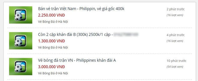 Vé trận Việt Nam - Philippines đã tràn ngập chợ đen, "bao nhiêu cũng có"