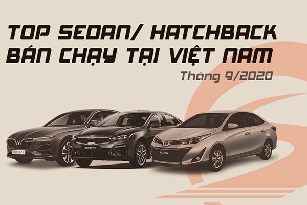 Top xe sedan/hatchback bán chạy nhất Việt Nam tháng 9/2020