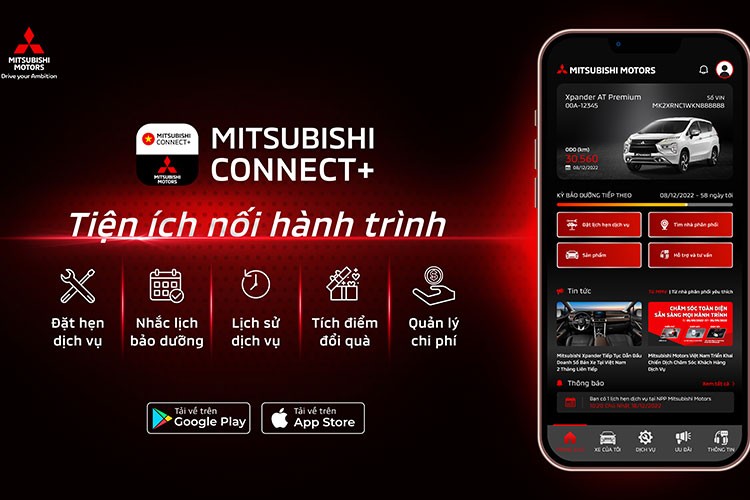 Mitsubishi Motors Việt Nam ra mắt ứng dụng quản lý ôtô Mitsubishi Connect+