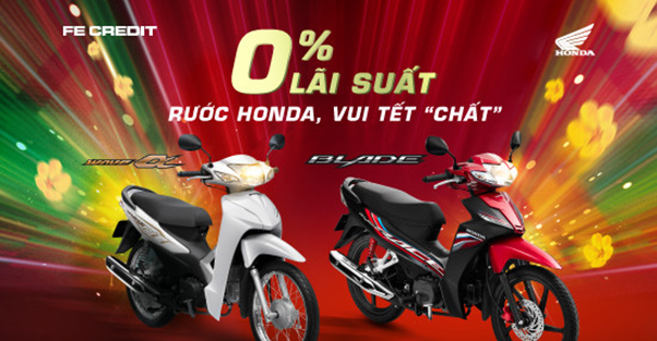 Sắm Honda mới đón xuân với lãi suất chỉ 0% 