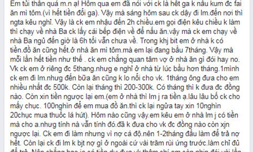 Lười biếng nhưng thích than thở, vợ bầu bị dân mạng ném đá