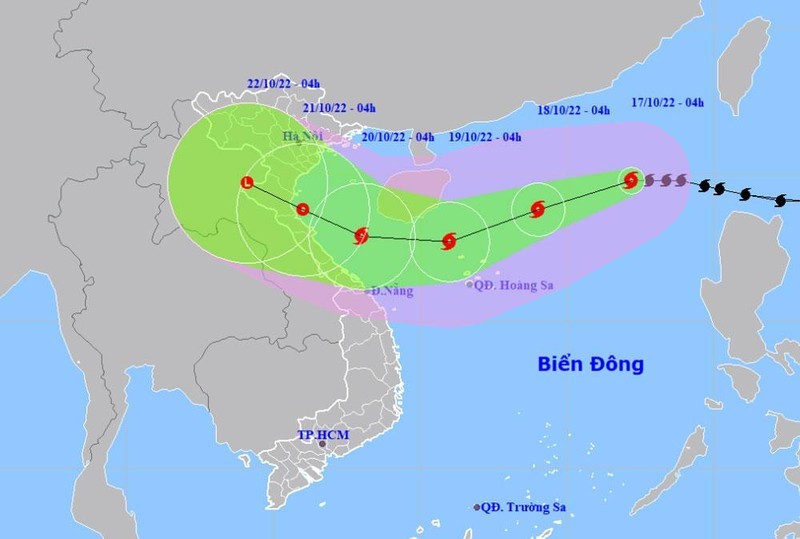 Bão số 6 giật cấp 14 cách quần đảo Hoàng Sa 720km