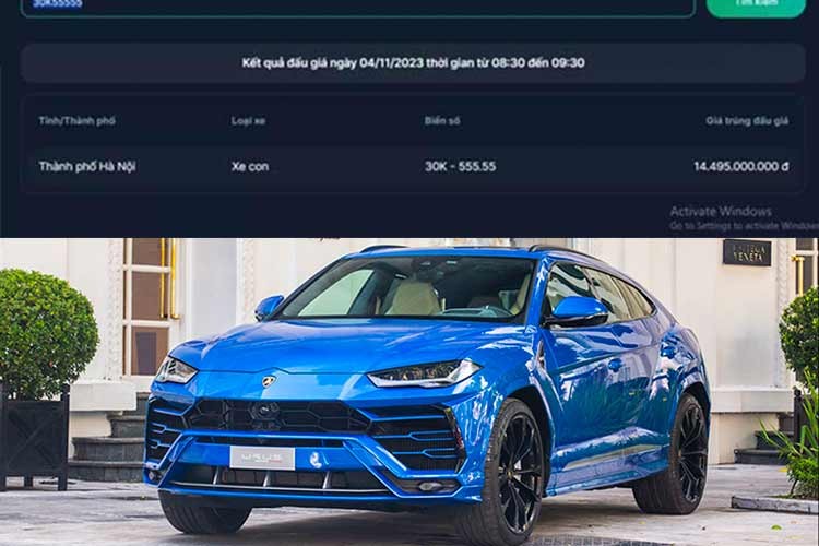 Siêu biển 30K-555.55 trúng đấu giá gần 14,5 tỷ, đắt hơn Lamborghini Urus