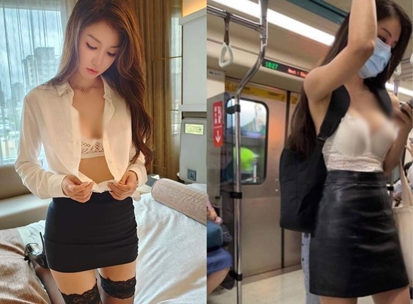 Phát ngại hot girl diện nội y ung dung đi tàu điện ngầm