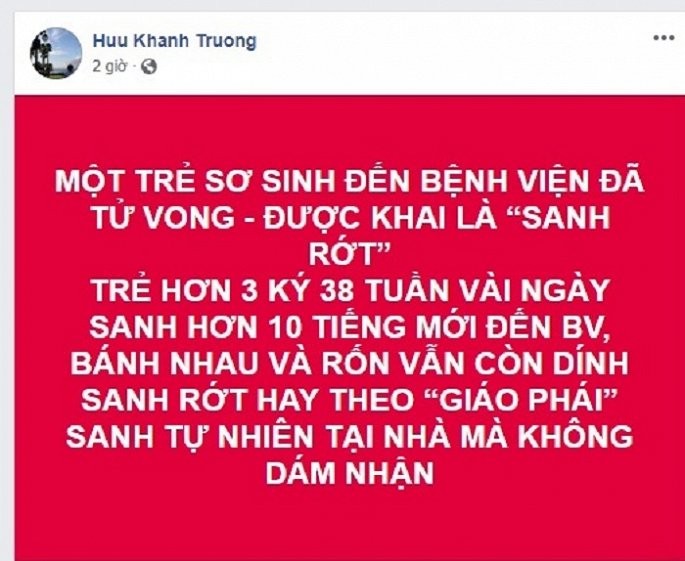 Trẻ chết sau 10 tiếng 'đẻ rơi' ở nhà: Do sinh 'thuận theo tự nhiên'?