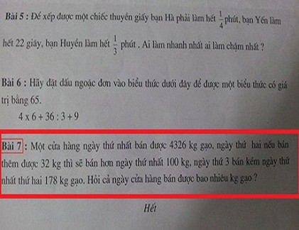 Dân mạng bó tay với đề Toán “tào lao”