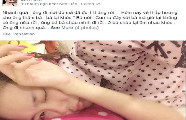 Hotgirl Linh Chi khoe hình “tự sướng” cùng di ảnh ông