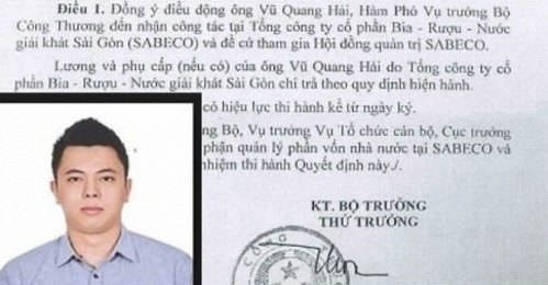 Con trai ông Vũ Huy Hoàng thu nhập bao nhiêu tại Sabeco?