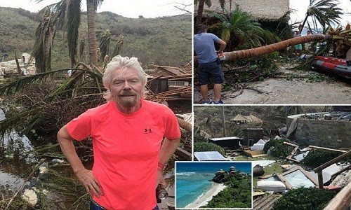 Thiên đường của "dị nhân" Richard Branson tan hoang sau siêu bão Irma