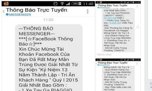 Dùng Facebook nhắn tin lừa trúng thưởng xe Liberty