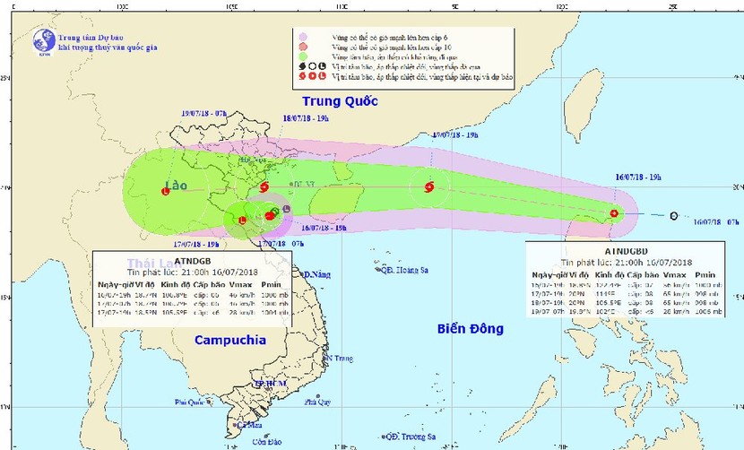 Dự báo thời tiết 17/7: Bão giật cấp 10 di chuyển nhanh, mưa to khắp nơi 