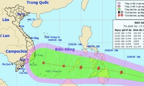 Cận Tết, bão Sanba rập rình gần biển Đông