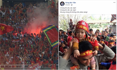 Tuyển thủ ĐT Việt Nam kêu gọi CĐV dừng đốt pháo sáng tại AFF Cup 2018