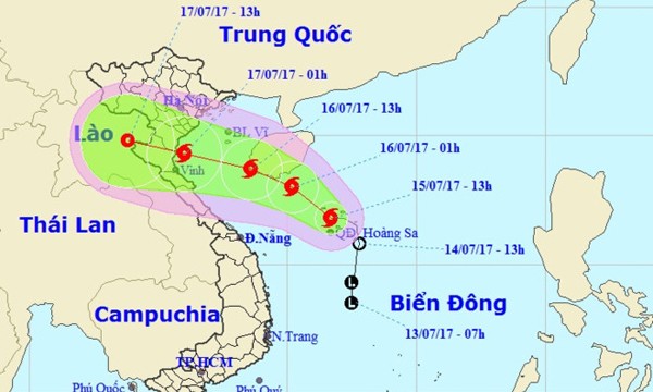 Bão số 2 tăng cấp, hướng vào đất liền miền Bắc