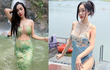 Hot girl mặc váy xuyên thấu xẻ ngực sâu khi tắm dưới thác nước