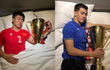 Các thành viên tuyển Việt Nam “flex” ngủ cùng cúp Vô địch ASIAN Cup