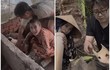 Vừa về Nhật, vợ chồng Bà Nhân đăng clip lội bùn bắt tôm cá