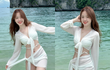 Xuống núi, "em gái bán lê" Hà Giang diện bikini đi biển cực chất