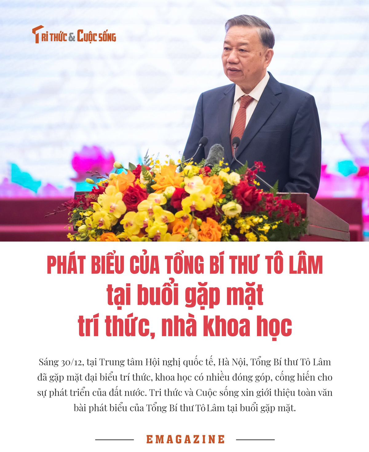 Toan van phat bieu cua Tong Bi thu tai buoi gap mat Tri thuc, nha khoa hoc