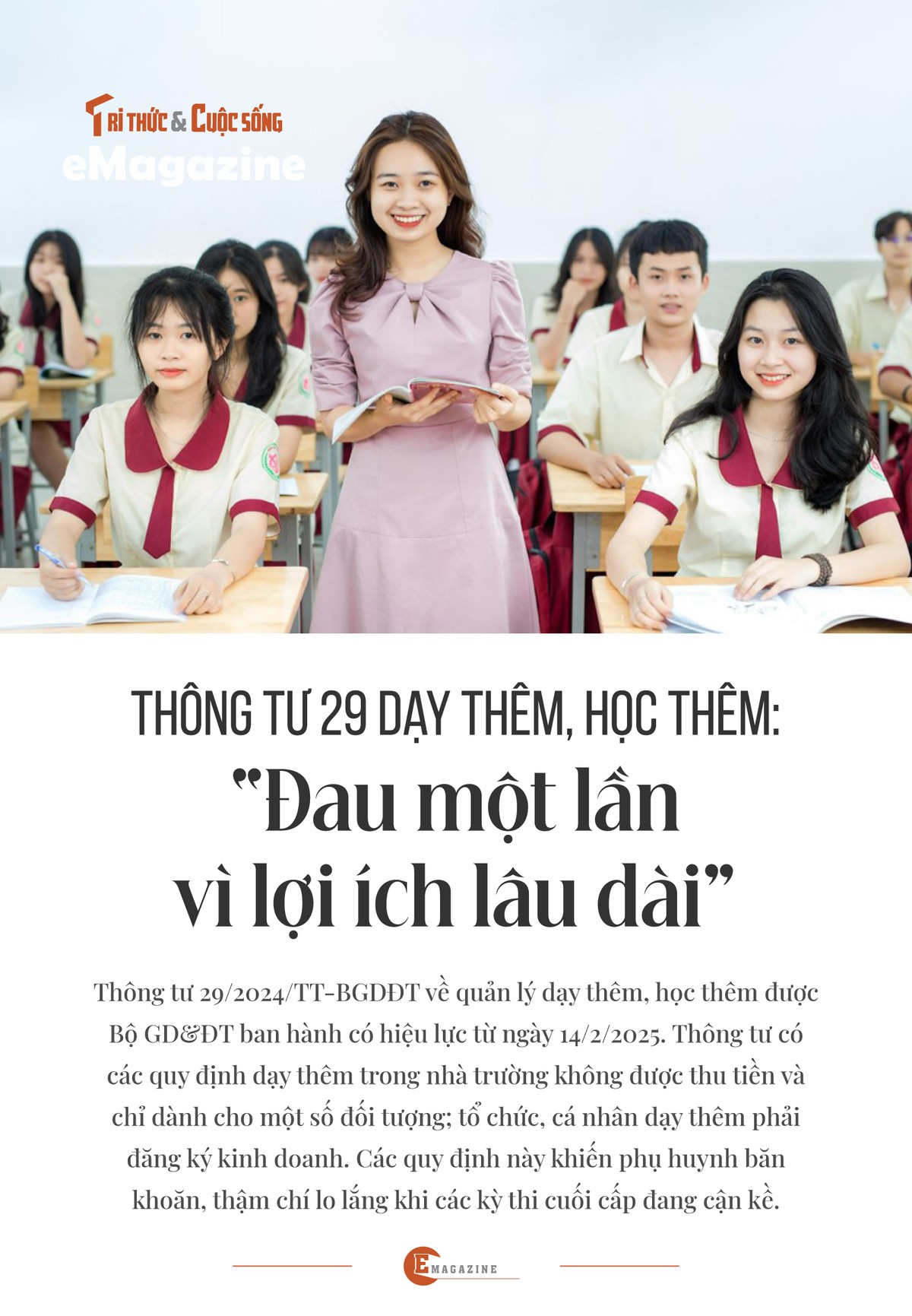 [e-Magazine] Thong tu 29 day them, hoc them: “Dau mot lan, loi ich lau dai”